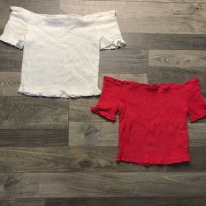Forever 21, medium, smocked off the shoulder top